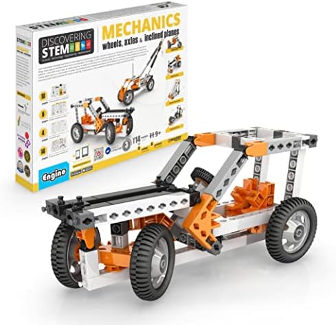 Engino STEM Toys, Mechanics: Wheels, Axles & Inclined Planes, Building Toys for Kids 9+, Fun Educational Set, Gifts for Boys & Girls, Kids Engineering Kit (14 Model Options) by Engino