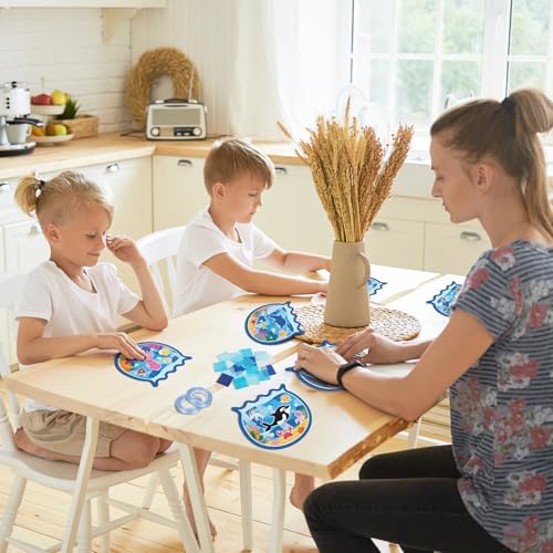 42PCS Summer Activities Crafts Bulk: Sea Animal Ocean Scene Paper Suncatchers, Under the Sea Party Fish Stickers DIY Kit School Classroom Decorations, Window Stained Glass Effect Art Supplies - Image 6
