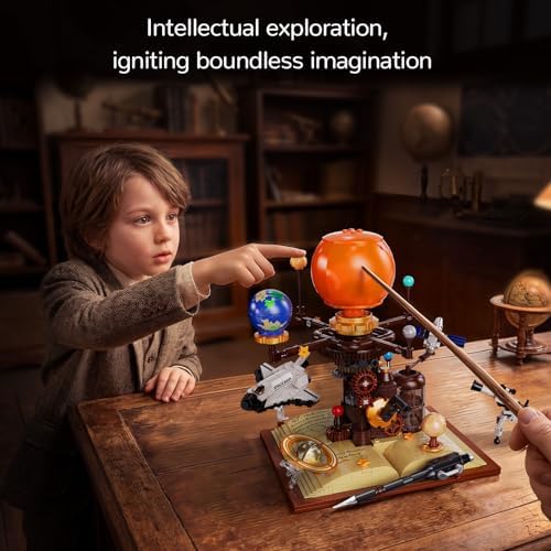 Solar System Building Blocks Toy, Mechanical Planet Earth and Moon in Orbit Model Kit, STEM Space Astronomy Science Construction Set, Educational Birthday Gift for Kids Ages 8-12+ Boys Girls 672Pcs - Image 3