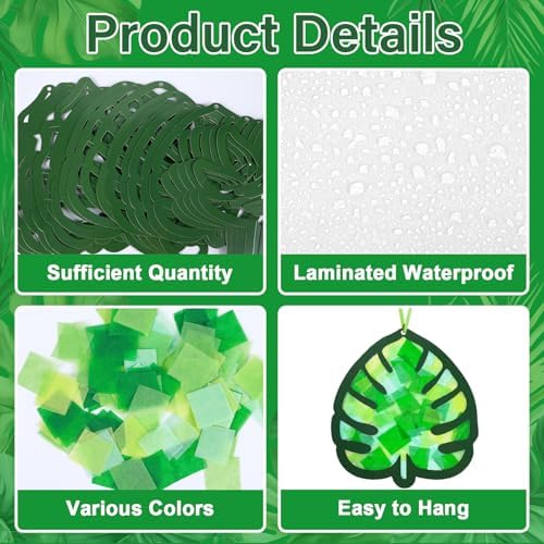 Qyeahkj 36Set Palm Sunday Suncatchers Crafts Kit for Kids - Image 3