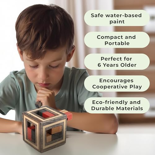 Sharp Brain Zone Wooden Puzzle Box – 3D Wooden Brain Teaser Puzzle with Secret Compartments | Handcrafted Natural Wood, STEM Educational Logic Game & Unique Gift for Puzzle Lovers - Image 6