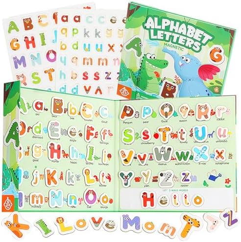 Upgrade Magnetic Letters Book for Kids, 78 PCS Magnetic Alphabet Letters, Uppercase & Lowercase ABC Magnets for Toddlers 1-3 Learning, Preschool Classroom Must Haves by Unknown