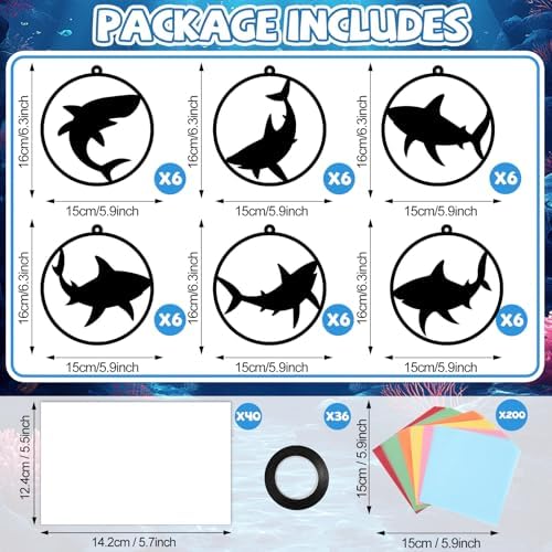Qyeahkj 36Set Shark Suncatchers Crafts Kit for Kids - Image 2