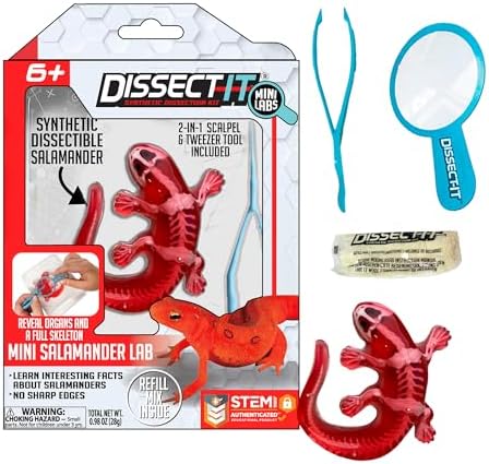 Top Secret Toys Dissect-It Mini Labs Salamander Dissection Kit for Kids, Realistic Synthetic Kids Science Kit - On, Biology and Animal Anatomy, STEM Toy, Ages 6+ by TopSecretToys