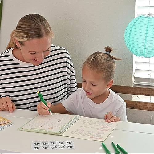 LUCKFUTURE Grooved Handwriting Book Practice, Magic Copybooks for Kids Reusable Handwriting Practice Set, Preschool Calligraphy Workbook with a Storage Bag for Easy Use(Large Size) - Image 2