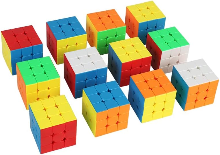 Cuberspeed 12pcs Speed Cube Bulk 2.2 inches Magic Cube for Cube Party Favors 3x3x3 Stickerless Full Size 3x3 Magic Cube 56mm Gifts for Kids of 12 Pack Speed Cube Bulk - Image 2