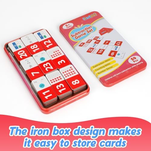 Kasfalci Subtraction Dominoes Set,Math Manipulatives Games for Kids,Counting Toys,Learning Games,Preschool Learning Activities,Homeschool Supplies,Kindergarten Classroom Must Haves,1st 2nd 3rd Grade - Image 6