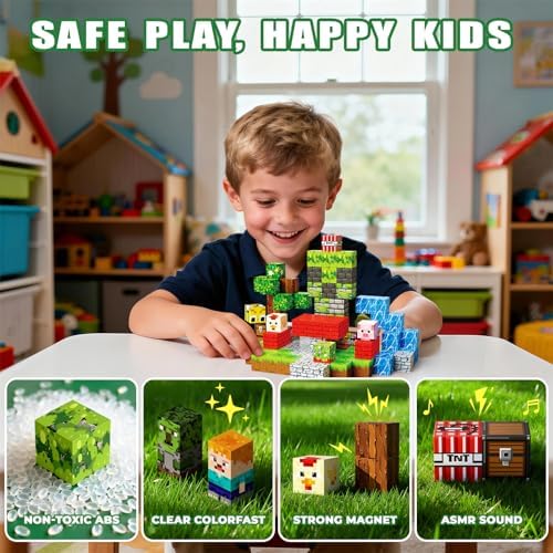 Magnetic Blocks, 100PCS Toys Building Cube Birthday Gifts for Kids - Image 4