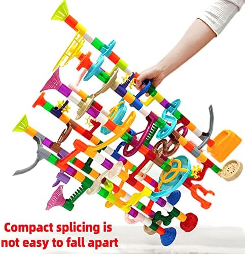 DSHMIXIA Marble Run Marble Maze Race Track with Glowing Marbles for Kids Ages 3-4-8-10 Sturdy Building Toys Kids Games Amazing Fun Gifts (Super) - Image 3