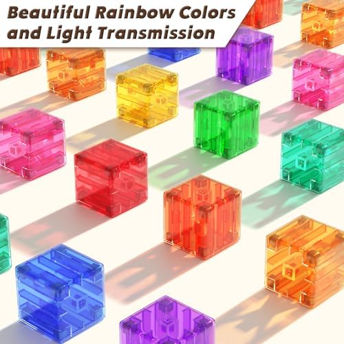Apluses 45PCS Magnetic Blocks - Transparent Magnet Cubes, Kids Building Blocks, Sensory Autism Gifts for Kids Ages 3+, Preschool Travel Toys for 3-5 Year Old Boys and Girls - Image 3