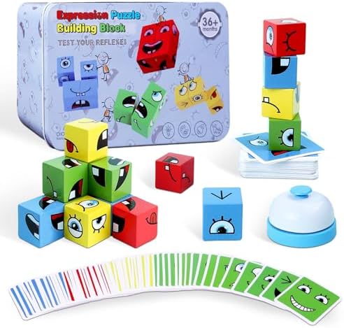 Montessori Puzzle Game for Kids (64 Cards, 16 Blocks, 1Bell) by Safmord