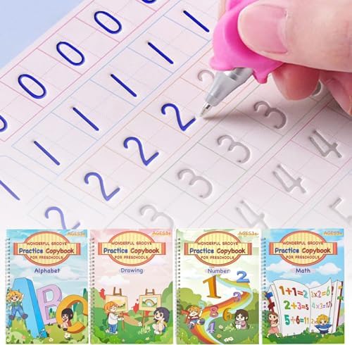 Large Magic Grooved Writing Practice Book-Reusable Handwriting Practice for Kids 8-10- Pre k workbooks by Unknown
