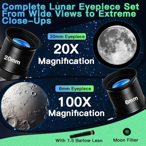 Telescope for Kids, 50mm 100x Silver Beginner Telescope with Tripod - Image 5