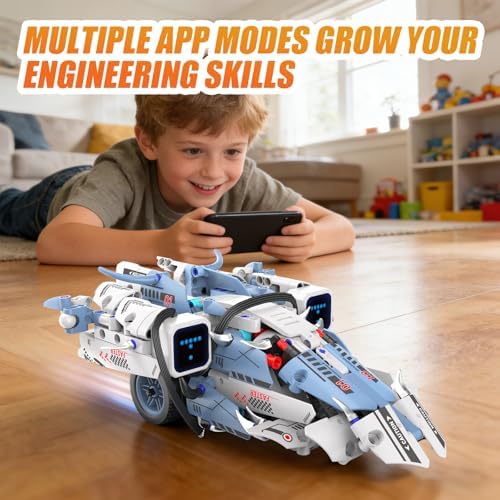 STEM Robot Building Sets for Kids Ages 6-16, 5-in-1 Remote Control and APP Robot Toys,343 Pcs DIY Building Science Educational Kit, Building Block Birthday Present for Teen Boys Girls - Image 3
