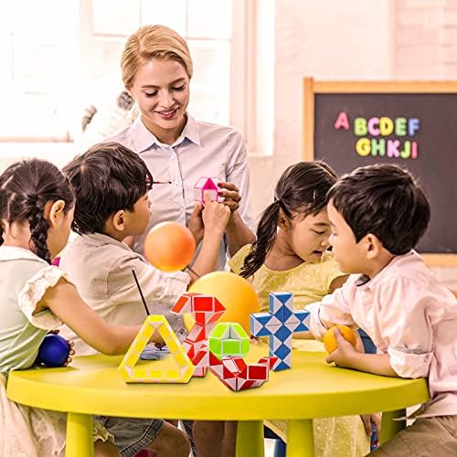 12 Pack 24 Blocks Mini Fidget Snake Cube Mini Twist Puzzle Cubes Magic Speed Cubes Toy for Kids Party Bag Fillers, Party Supplies - Image 7