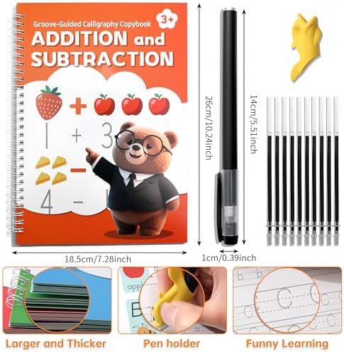KAK Magic Grooved Writing Practice 6 Books Ages 3-8 w/Pen Grips - Image 2
