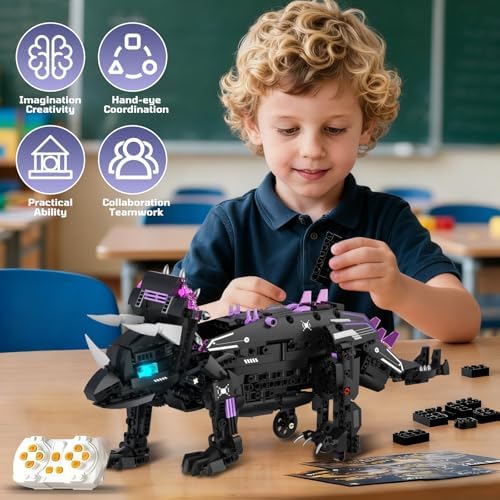 DOLIVE STEM 5 in1 Dinosaurs Building Kits for Kids Ages 8-14, Remote Control and App Controlled Dinosaur Figures Toy, Birthday Gift for 8 9 10 11 12+ Years Old - Image 4