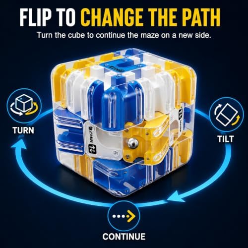 3D Rolling Ball Maze Cube Puzzle, 8.5 cm Large Handheld Brain Teaser, Labyrinth Puzzle Game for Teens and Adults - Image 5