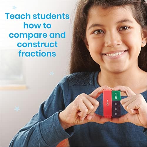 hand2mind Rainbow Fraction Tower Cubes, Fraction Equivalency, Montessori Math Blocks Materials for Kids, Math Manipulatives 4th Grade, Elementary Teacher Must Haves (Set of 51) - Image 4