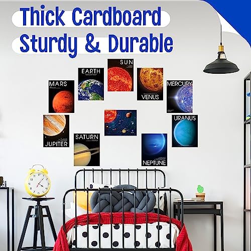 10 Solar System Posters, Early Learning with PET Film, Thick Cardstock Space Planets Posters Teaching Wall Art for Office Classroom School (10' x 8') - Image 4