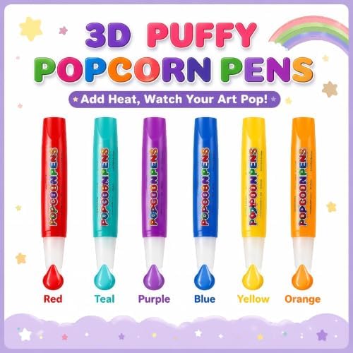 6-Color 3D Puffy Pens, DIY Art Set for Kids 6+ - Image 6