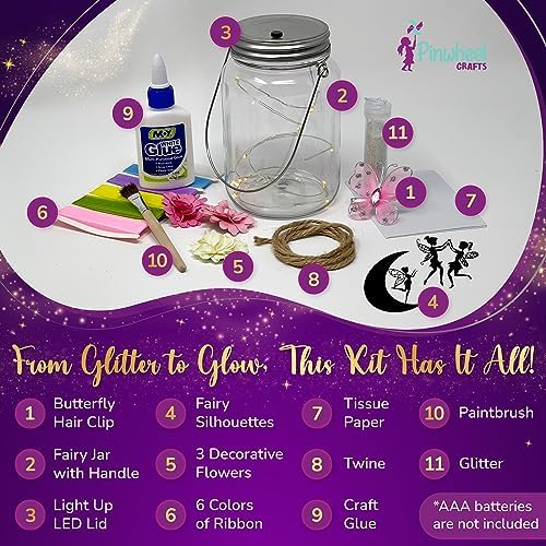Pinwheel Crafts Fairy Lantern Night Light Kit for Kids Ages 6-12, Pack of 2 - Image 3