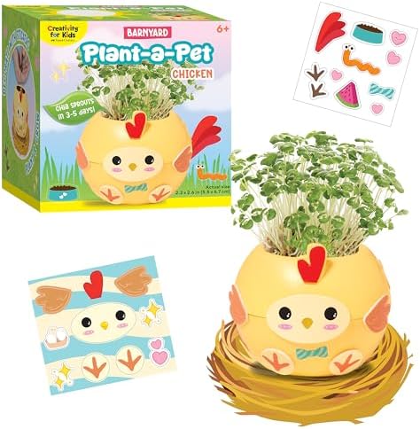Creativity for Kids Plant-a-Pet Barnyard Pig Kit | Decorate, Plant & Grow Your Own Pet | Chia Seed Gardening Craft | Spring Crafts & Screen-Free Kids Activity (Ages 6+) by CreativityforKids