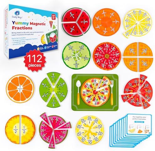 Simply magic 112 PCS Yummy Magnetic Fractions - Magnetic Fraction Tiles by SimplyMagic