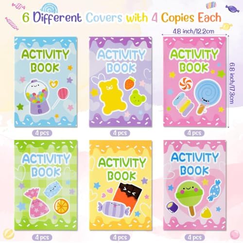 Bulk Candy Activity Books, 48Pcs Mini Game Coloring Book Set for Kids - Image 3