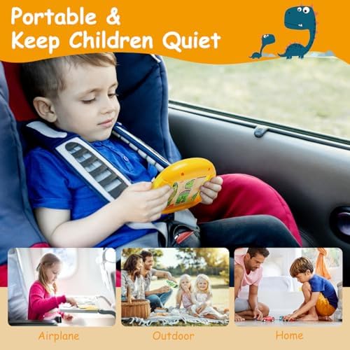 Rotating Puzzle for Kids 3 4 5 6 7 8 Year Old, 4 Puzzles in 1, Toddlers Travel, Car, Airplane, Road Trip Activities, Fine Motor Skills, Fidget, Gift for Boys & Girls Ages 3+ (Dinosaur) - Image 4