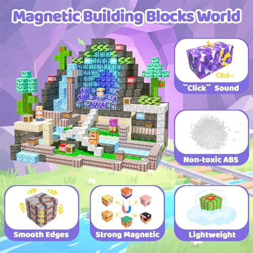 Magnetic Blocks, 150PCS Magnetic Building Blocks, Stacking Magnets for Kids, Sensory Toy for STEM Constructions Magnet Blocks for Boys Girls Age 3+, Christmas Birthday Gifts - Image 4