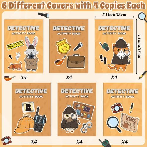 Bulk Detective Activity Books, 24Pcs Mini Game Coloring Book Set for Kids - Image 3