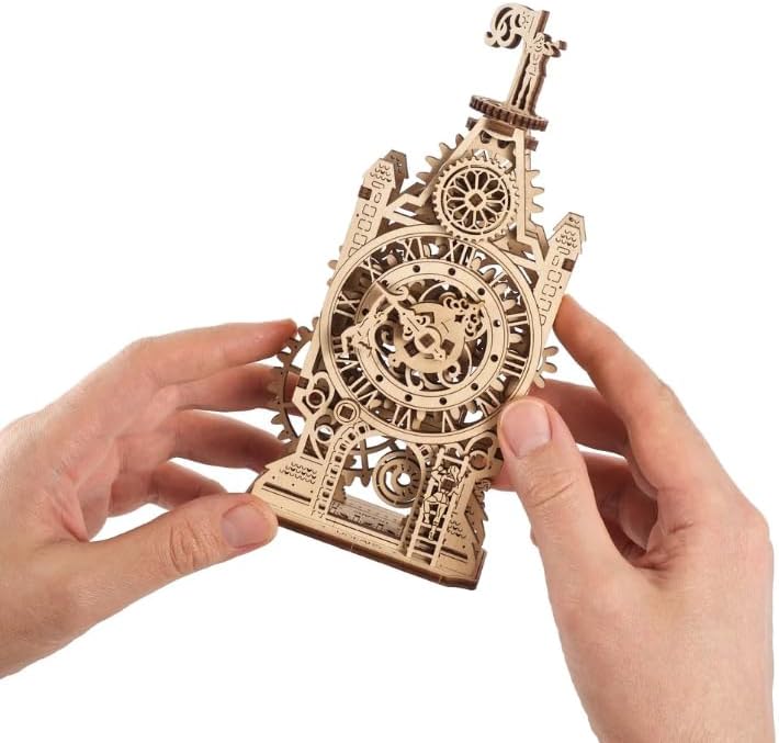 UGEARS Old Clock Tower, 3D Puzzle, 7.87-inch Height, Wooden Model Kits for Adults Clock Kit for Do It Yourself Wood Building Kit for Adult Mechanical Puzzle - Image 4