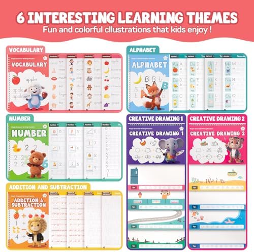 Magic Grooved Writing Practice Books for Kids 3-8, 6 Books - Image 2