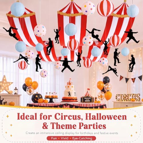 40 Pcs Circus Ceiling Party Decoration, Carnival Clown Hanging - Image 4