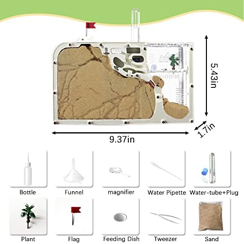 ELNMLHT Ant Farm Castle, Ant Farms with Yellow Sand and Tool Kit, Ant Colony Observation Kit, Ant Viewing Habitat Science Kit, Educational & Learning Science Kit for Kids, Adults, Student (Ant Farm B) - Image 3