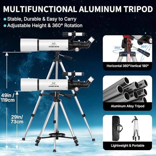90mm Telescope for Adults High Powered, Magnification 180X - Image 5