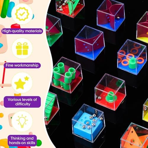 Sumind 24 Pcs 3D Maze Puzzle Cube Brain Teaser Ball Party Set,Intelligent - Image 5