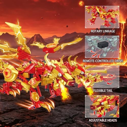 Remote Control Dragon Building Kit, STEM Compatible with Lego for Kids 8-12 - Image 2