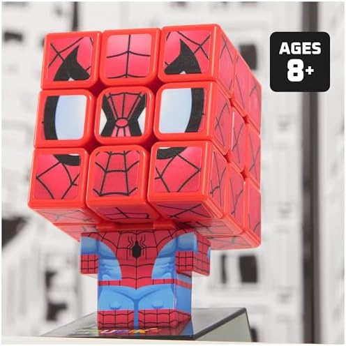 Rubik’s Cube, Spider-Man Cuber, Marvel Collectible Fidget Toy & Desk Decor, Problem-Solving Brain Teaser, Classic Color-Matching Puzzle, Sensory Puzzle for Fans of Marvel Rivals Ages 8 & Up - Image 2
