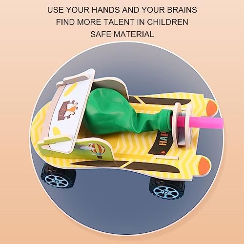 Aerodynamic Balloon Car Assemble Wooden Toy (Balloon car) - Image 6