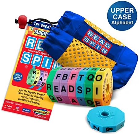 Geospace Read Spin Education Game for Kids – A Handheld Magnetic Spelling Game with Storage Pouch (Upper Case Letters) - Image 2