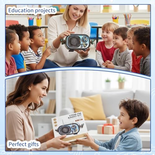 DIY Wooden FM Radio Kit, Build Your Own Functional Radio, STEM Engineering Project with Pre-Assembled Circuit Board, Hands-On Electronics Learning Kit, Creative DIY Gift for Teens, Students & Makers - Image 5