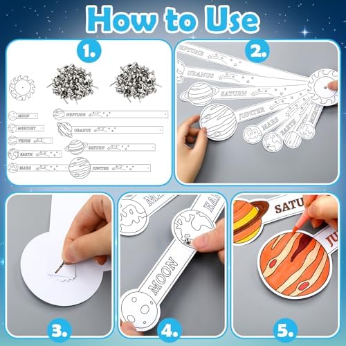 Glenmal 36 Set Solar System Model Kit Kids DIY Space Art Crafts, Blank - Image 3