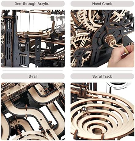 ROKR 3D Wooden Puzzle for Adults Bundle Marble Run & Vintage Puzzle Clock & Treasure Box for Family - Image 3
