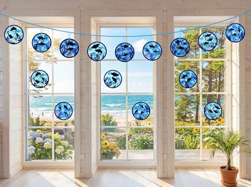 48PCS Summer Crafts: Paper Shark Suncatchers DIY Kits, Window Stained Glass Effect Art Supplies - Image 5