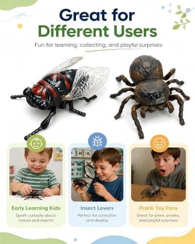 2-Pack Wind-Up Beetle Toy, Movable Head & Tail Bug(Summer Cicada+Spider) - Image 5
