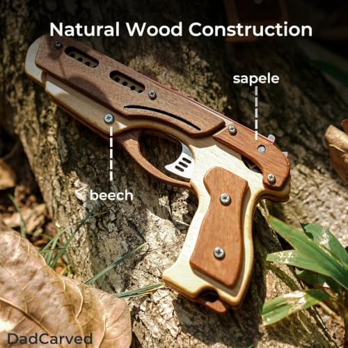 Rubber Band Gun Made from Hardwoods for Kids Ages 6+ - Image 4