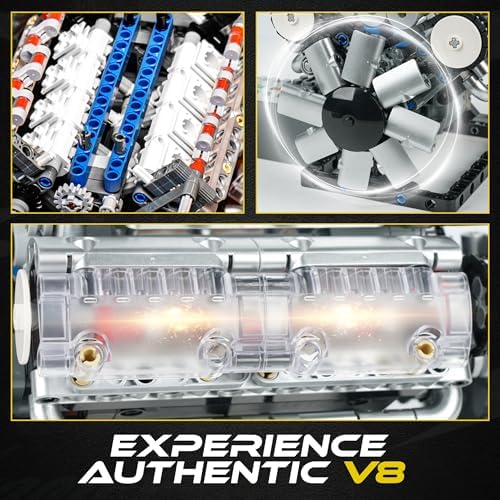 V8 Engine Building Set w/Electric Drive Motor (573PCS) Ages 14+ - Image 7