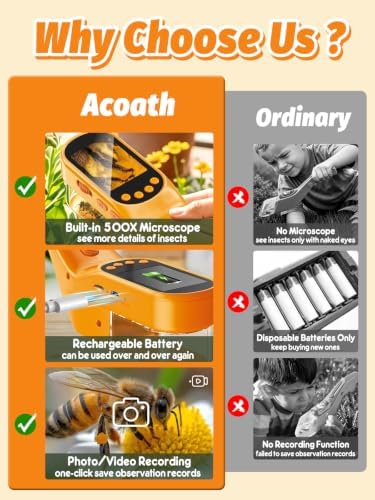 Acoath Microscope for Kids, Bug Catcher, 2.4" IPS Screen Bug Catching Kit - Image 3